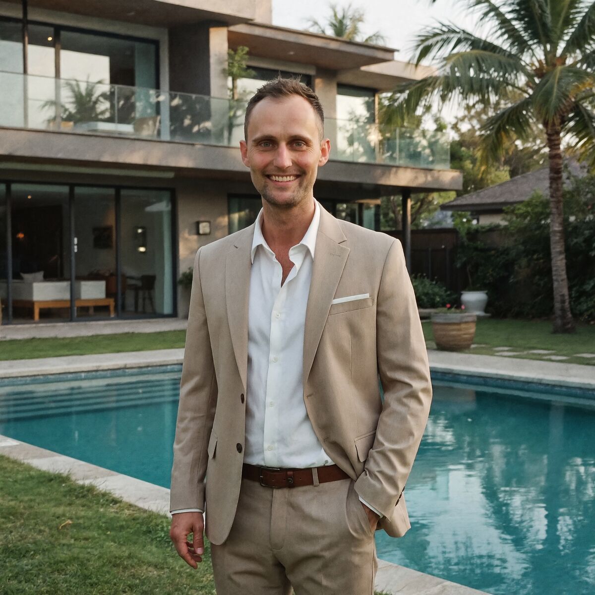 Villa medencével — AI-generált