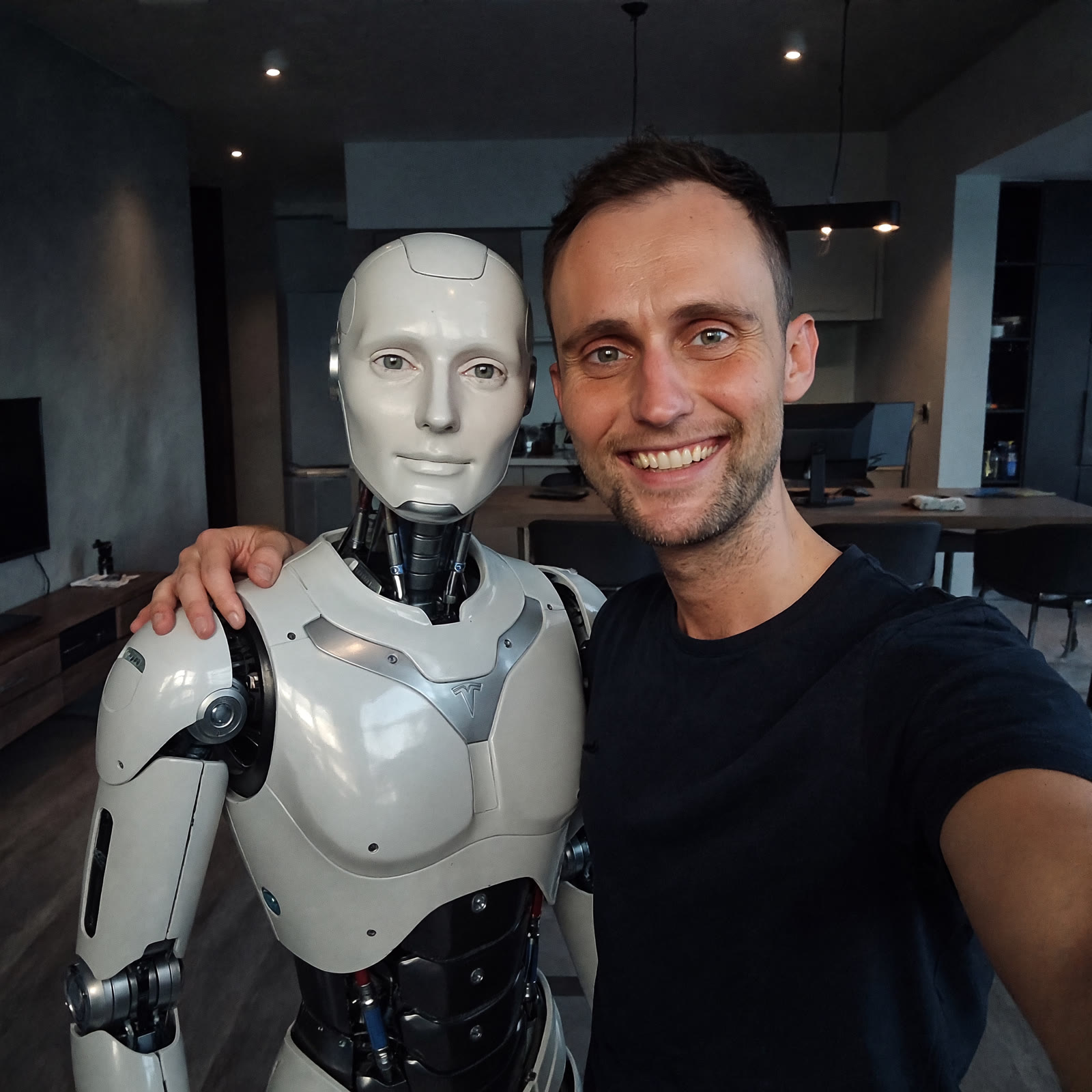 Kovács Krajcsovics Balázs egy humanoid robottal — a közös jövő